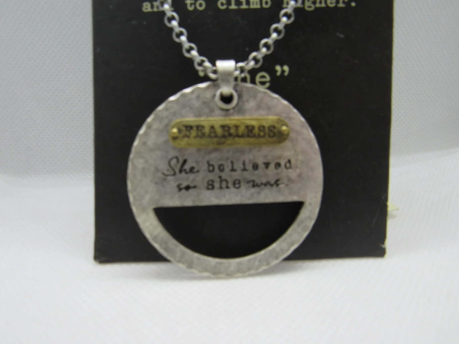 DEMDACO Inspirational Fearless She believed so she eyeglass holder Necklace 2